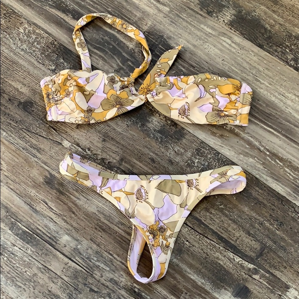 for love & lemons isla bikini set / thong nwot